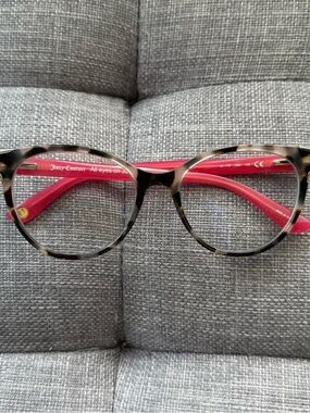 Juicy Couture Tortoiseshell and Pink Round Cat Eye Glasses Frames